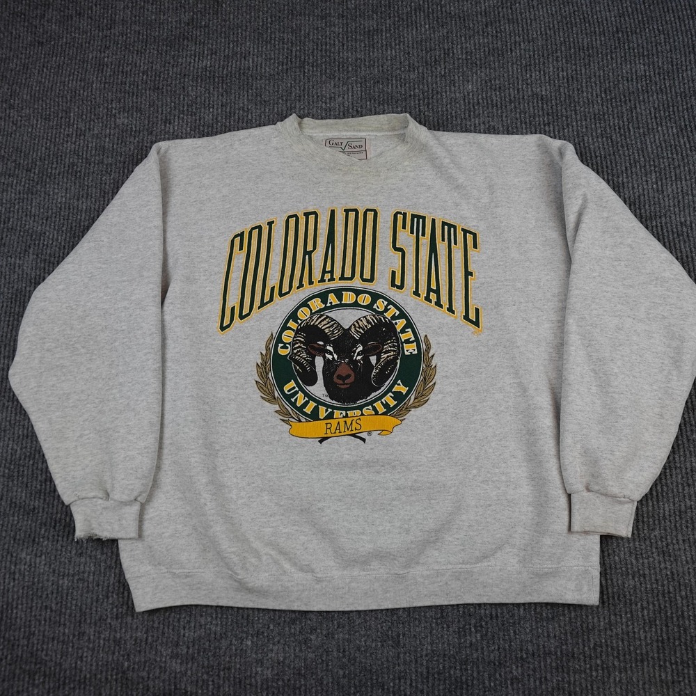 Vintage Colorado State Rams Sweatshirt Mens Large Gray NCAA Galt Sand 90s